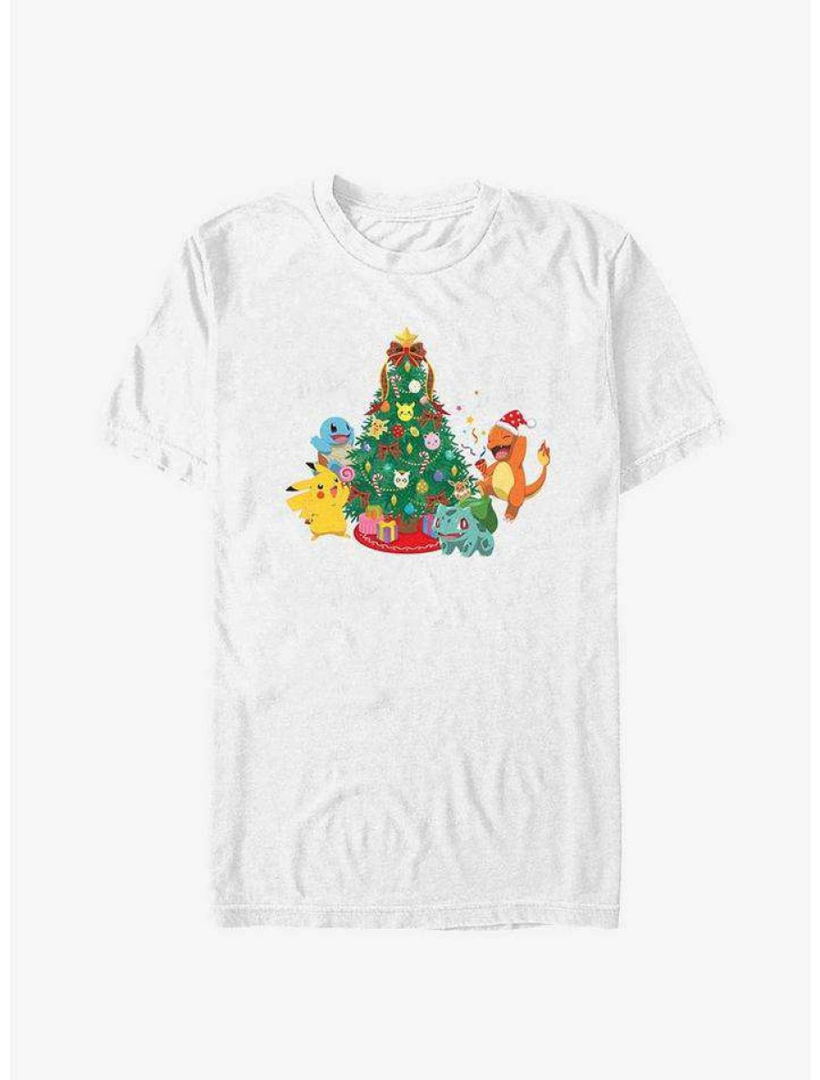 Guys * | Top 10 Pokemon Christmas Tree T-Shirt White