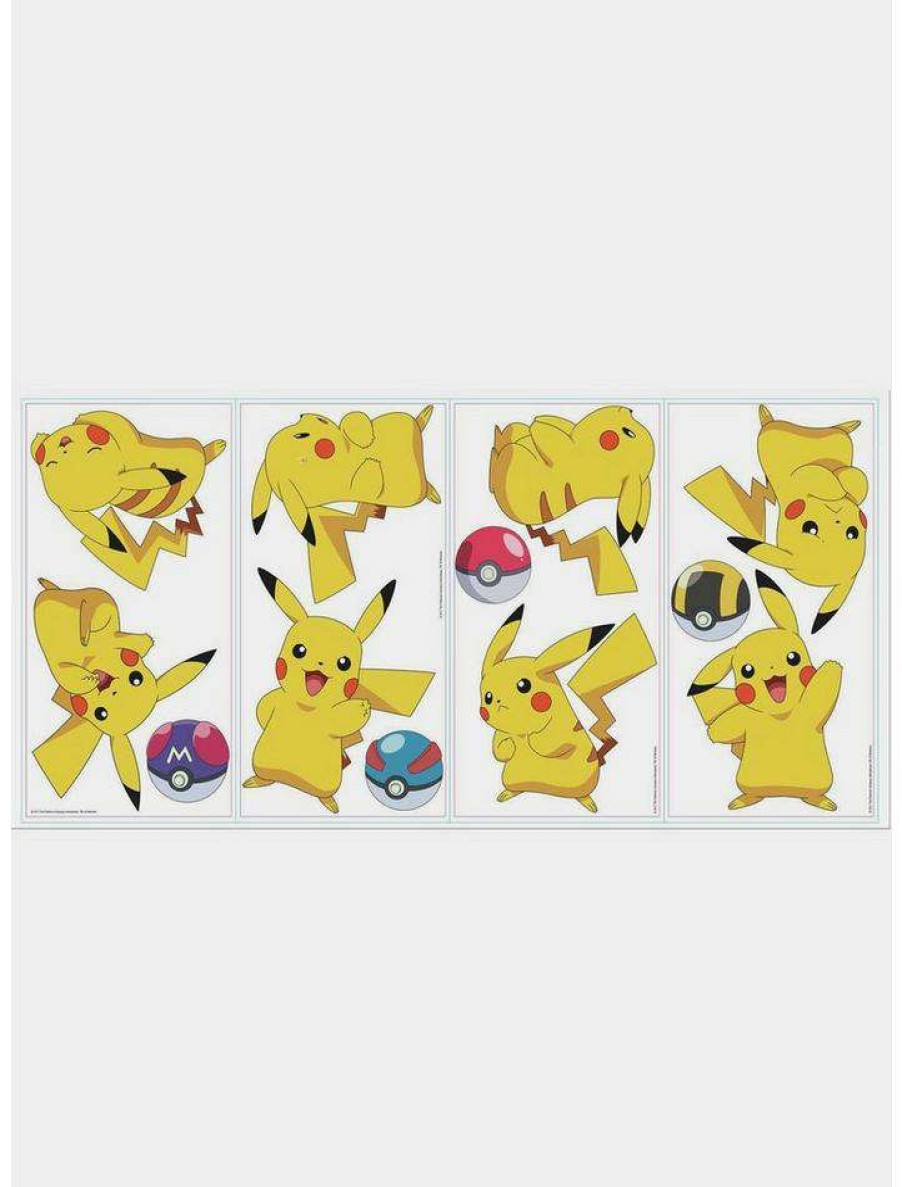 Home * | Discount Pokemon Pikachu Peel And Stick Wall Decals