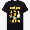 Guys * | Cheapest Pokemon Fire Type T-Shirt Black