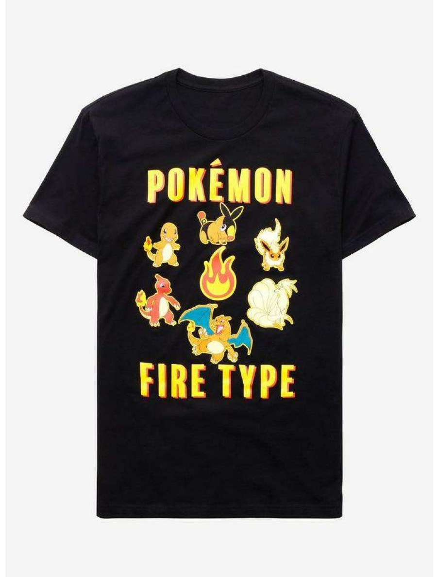 Guys * | Cheapest Pokemon Fire Type T-Shirt Black