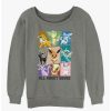 Girls * | New Pokemon All About Eevee Girls Slouchy Sweatshirt Gray Htr