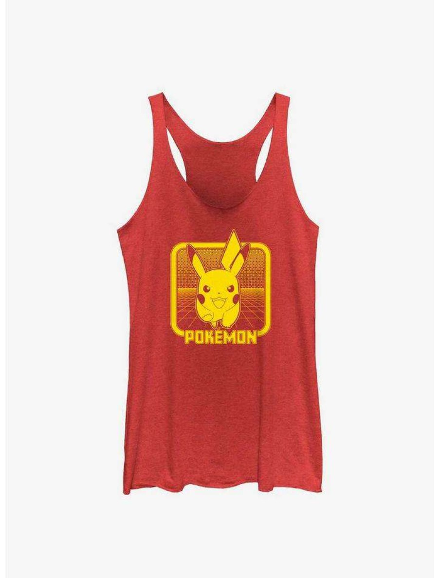 Girls * | Best Reviews Of Pokemon Digital Pikachu Girls Tank Red Htr