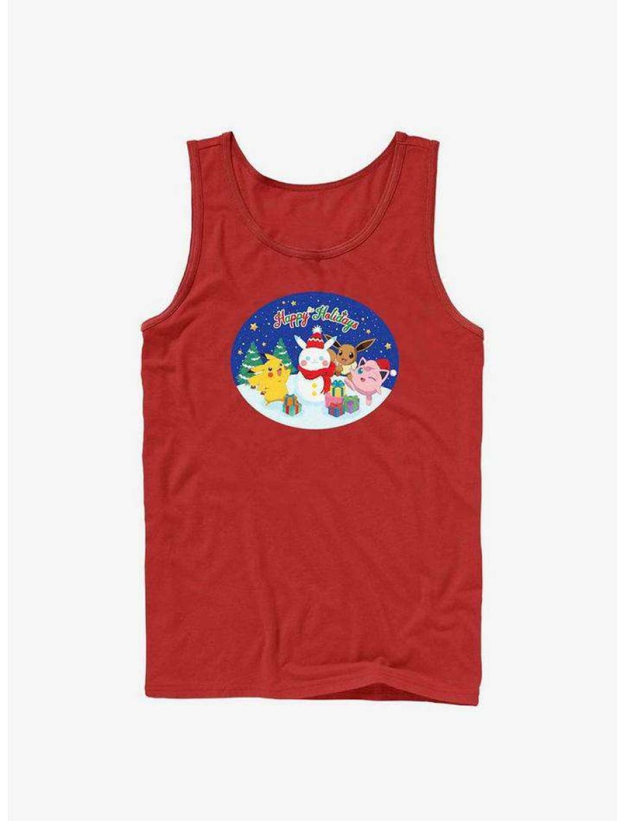 Guys * | Cheapest Pokemon Happy Holidays Snowman Tank Red