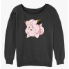 Girls * | Hot Sale Pokemon Clefairy Pose Girls Slouchy Sweatshirt Char Htr