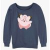 Girls * | Hot Sale Pokemon Clefairy Girls Slouchy Sweatshirt Bluehtr