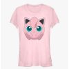 Tees * | Cheapest Pokemon Jigglypuff Face Girls T-Shirt Light Pink