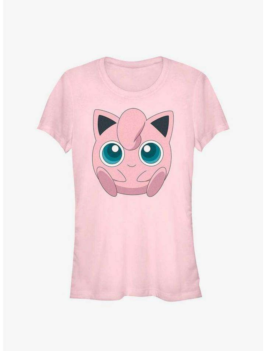 Tees * | Cheapest Pokemon Jigglypuff Face Girls T-Shirt Light Pink