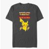 Tees * | Deals Pokemon Battle Ready Pikachu T-Shirt Charcoal