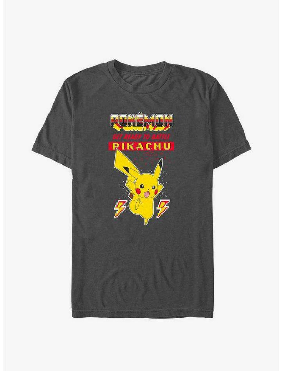 Tees * | Deals Pokemon Battle Ready Pikachu T-Shirt Charcoal