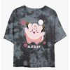 Tees * | Promo Pokemon Clefairy Fairy Dance Tie-Dye Girls Crop T-Shirt Blkchar