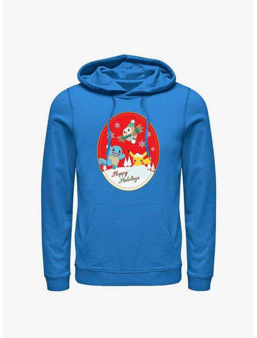 Guys * | Best Deal Pokemon Happy Holiday Snow Day Hoodie Royal