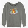 Girls * | Brand New Pokemon Good Vibes Starters Girls Slouchy Sweatshirt Gray Htr