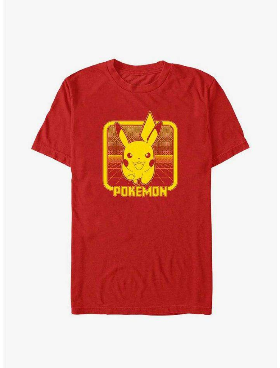 Tees * | Hot Sale Pokemon Digital Pikachu T-Shirt Red