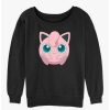 Girls * | Discount Pokemon Jigglypuff Face Girls Slouchy Sweatshirt Black