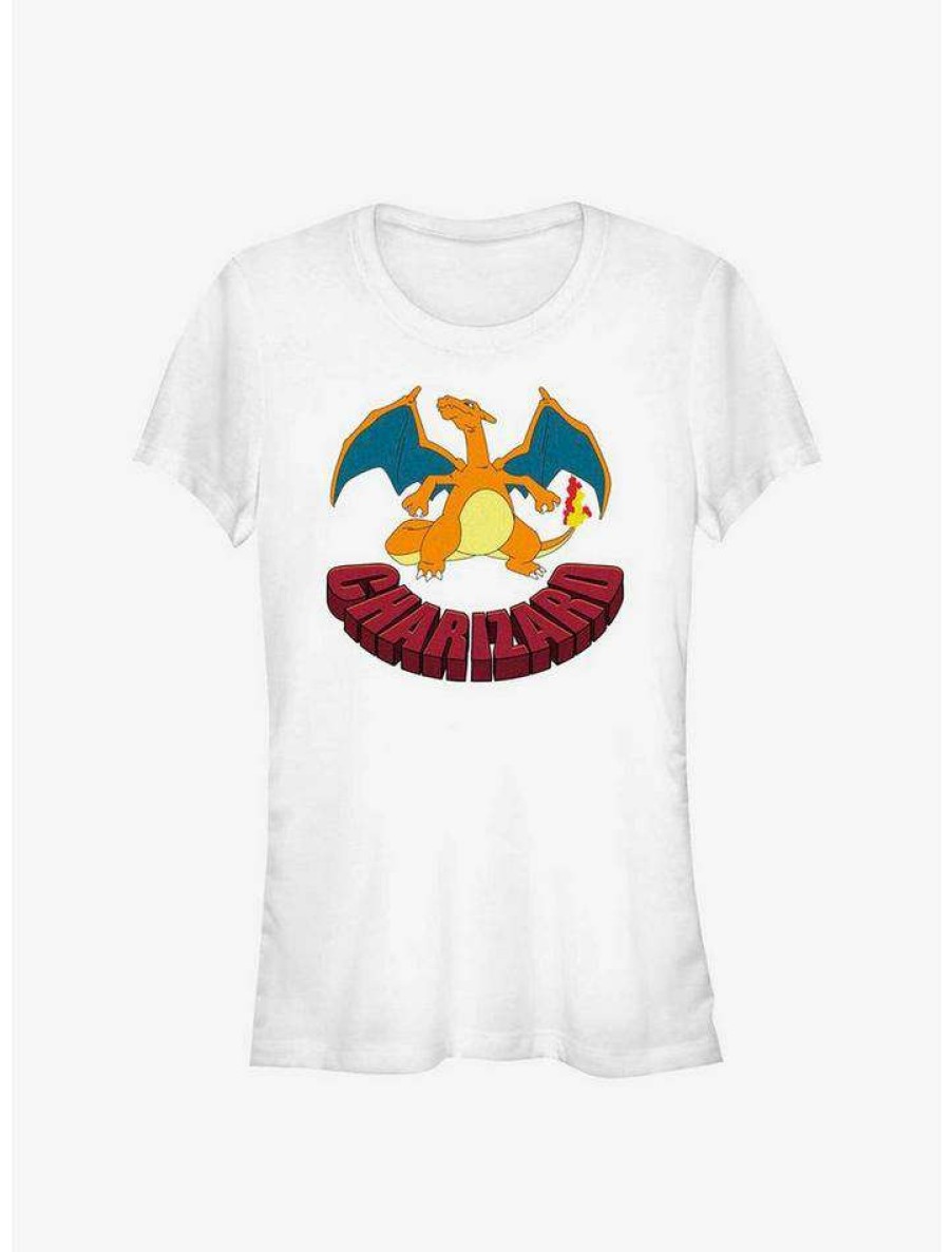 Tees * | Best Sale Pokemon Charizard Girls T-Shirt White