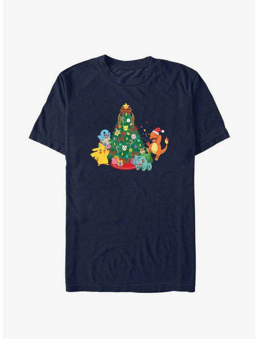 Guys * | Outlet Pokemon Christmas Tree T-Shirt Navy