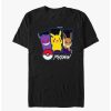 Tees * | Wholesale Pokemon Pokemon Trio Gengar, Pikachu, And Eevee T-Shirt Black