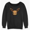 Girls * | Budget Pokemon Eevee Face Girls Slouchy Sweatshirt Black