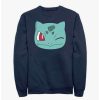 Guys * | Cheap Pokemon Bulbasaur Face Sweatshirt Navy