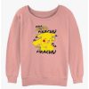 Girls * | Promo Pokemon Pikachu Cracks A Joke Girls Slouchy Sweatshirt Desertpnk