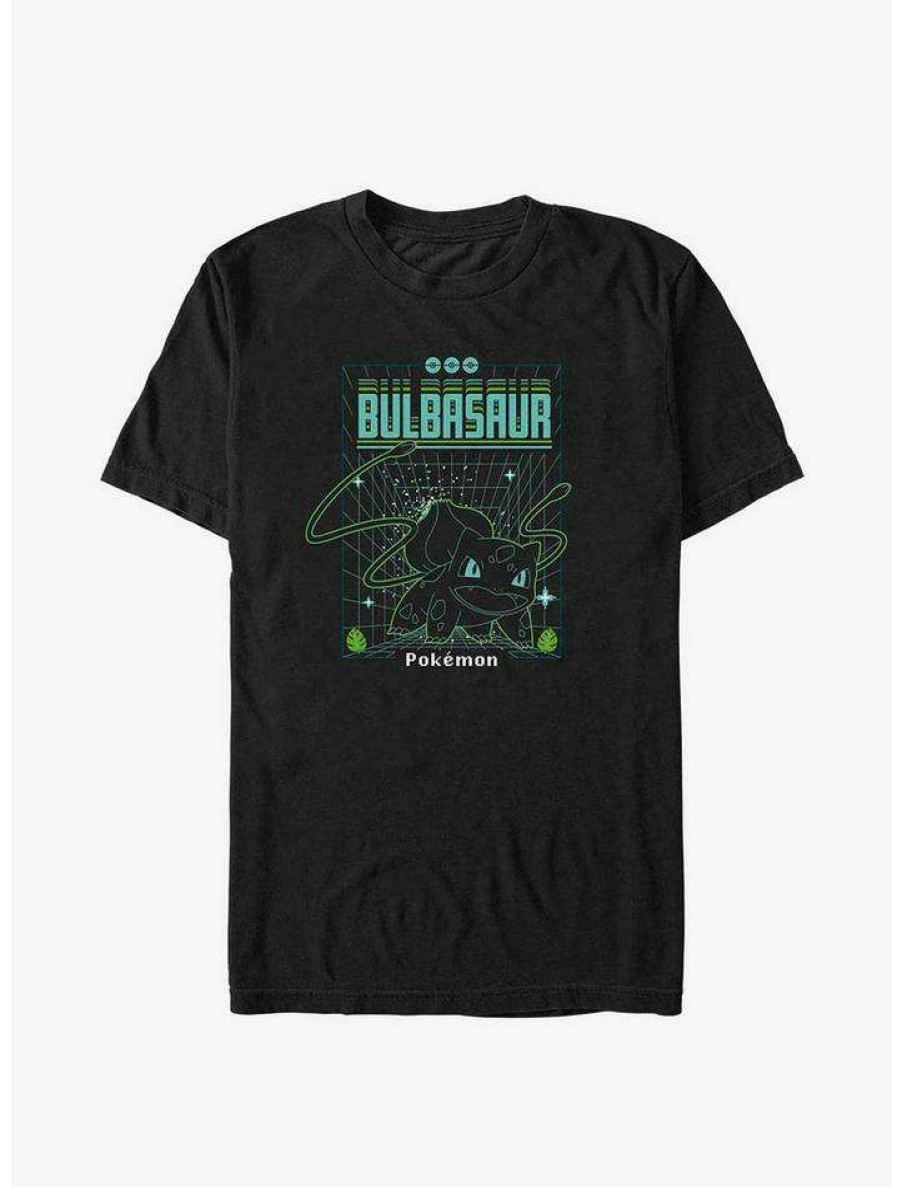 Tees * | New Pokemon Bulbasaur Grid T-Shirt Black