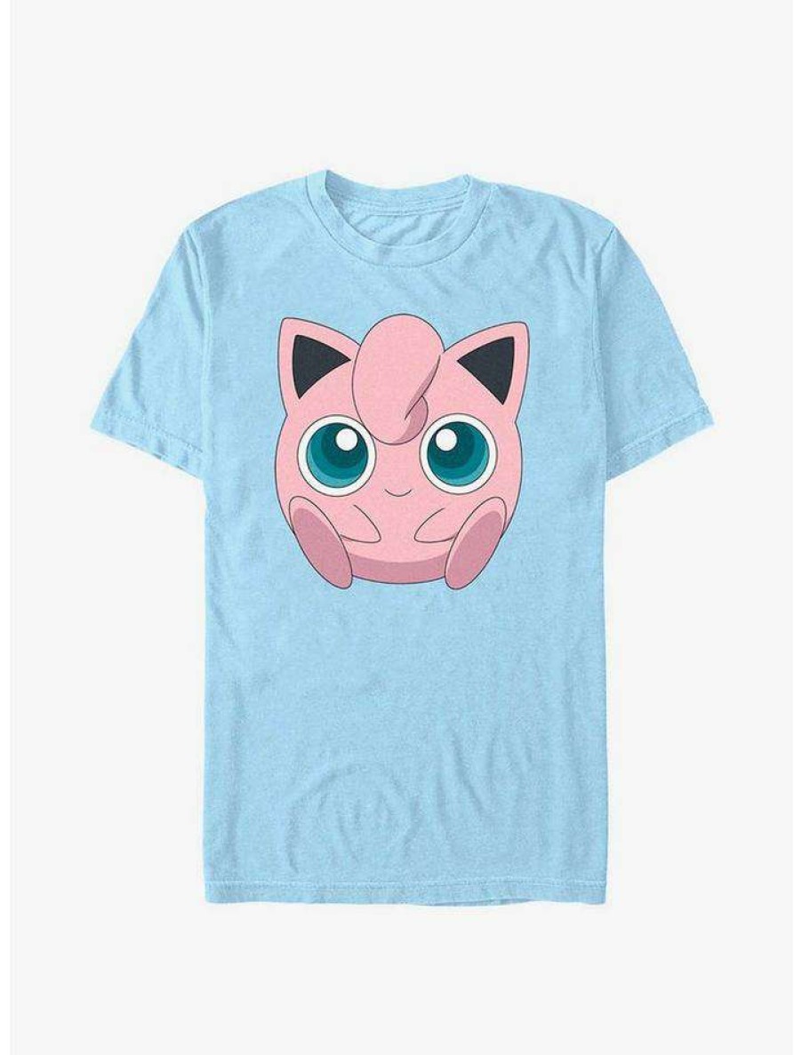 Guys * | Wholesale Pokemon Jigglypuff Face T-Shirt Lt Blue