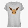 Tees * | New Pokemon Eevee Face Girls T-Shirt Ath Htr