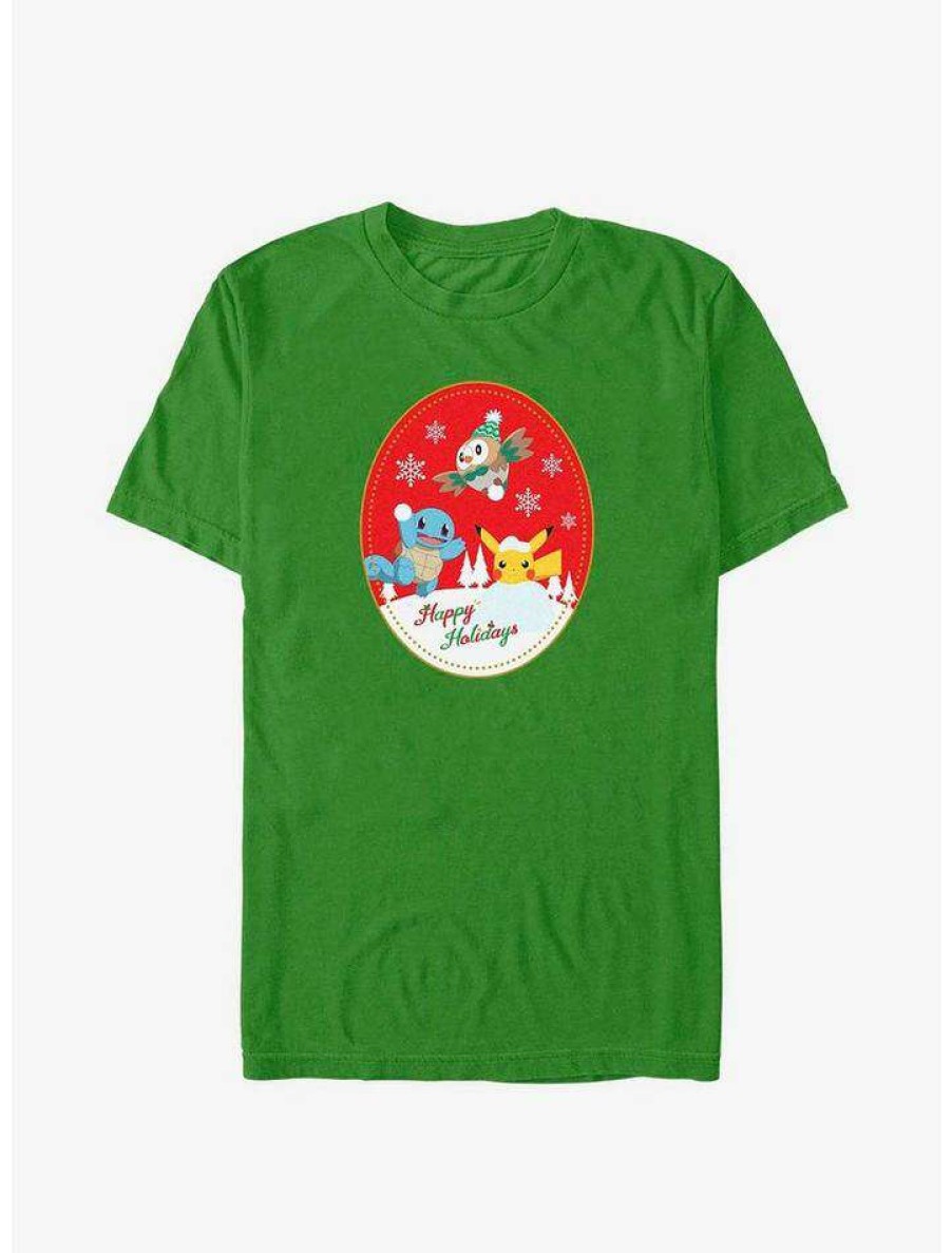 Guys * | Best Deal Pokemon Happy Holiday Snow Day T-Shirt Kelly