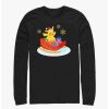 Guys * | Best Pirce Pokemon Pikachu Sleigh Ride Long-Sleeve T-Shirt Black