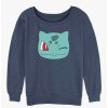 Girls * | New Pokemon Bulbasaur Face Girls Slouchy Sweatshirt Bluehtr