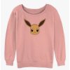 Girls * | Coupon Pokemon Eevee Face Girls Slouchy Sweatshirt Desertpnk