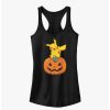 Girls * | Cheap Pokemon Pikachu Pumpkin Girls Tank Black