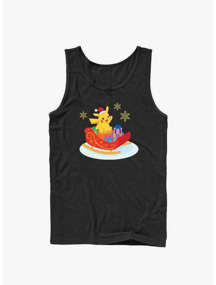 Guys * | Best Sale Pokemon Pikachu Sleigh Ride Tank Black