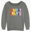 Girls * | Hot Sale Pokemon Rainbow Pokemon Girls Slouchy Sweatshirt Gray Htr