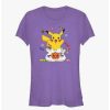 Girls * | Best Reviews Of Pokemon Pikachu Candy Girls T-Shirt Purple