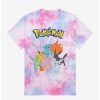 Tees * | Cheap Pokemon Eeveelutions Tie-Dye Boyfriend Fit Girls T-Shirt Multi