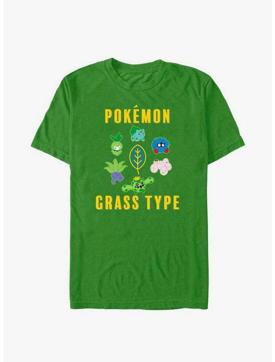 Tees * | Cheap Pokemon Grass Type T-Shirt Kelly