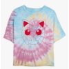 Tees * | Wholesale Pokemon Jigglypuff Outline Tie-Dye Girls Crop T-Shirt Blupnkly