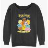 Girls * | Best Reviews Of Pokemon Catch 'Em All Girls Slouchy Sweatshirt Char Htr