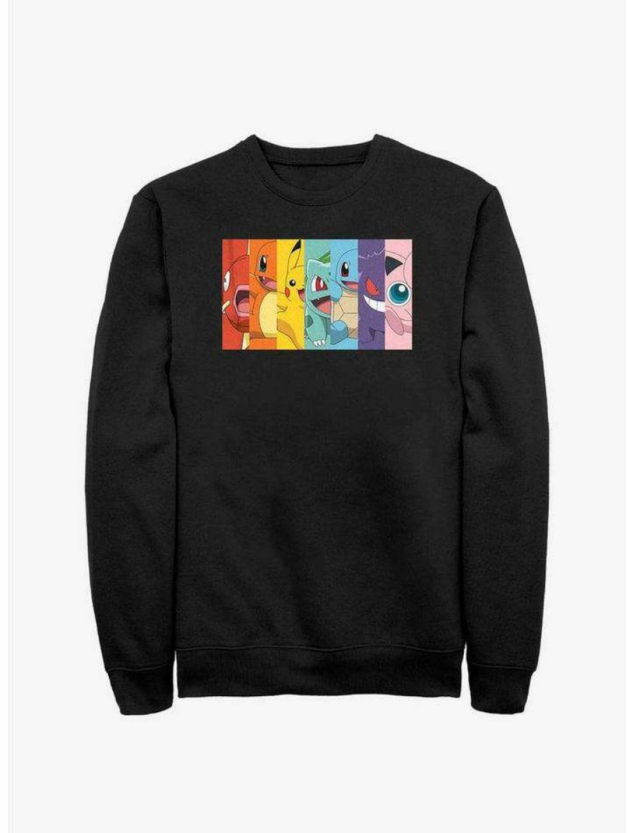 Guys * | Best Pirce Pokemon Rainbow Panels Sweatshirt Black