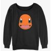 Girls * | Promo Pokemon Charmander Face Girls Slouchy Sweatshirt Black