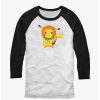 Tees * | Best Deal Pokemon Pumpkin Hat Pikachu Raglan T-Shirt Whtblk