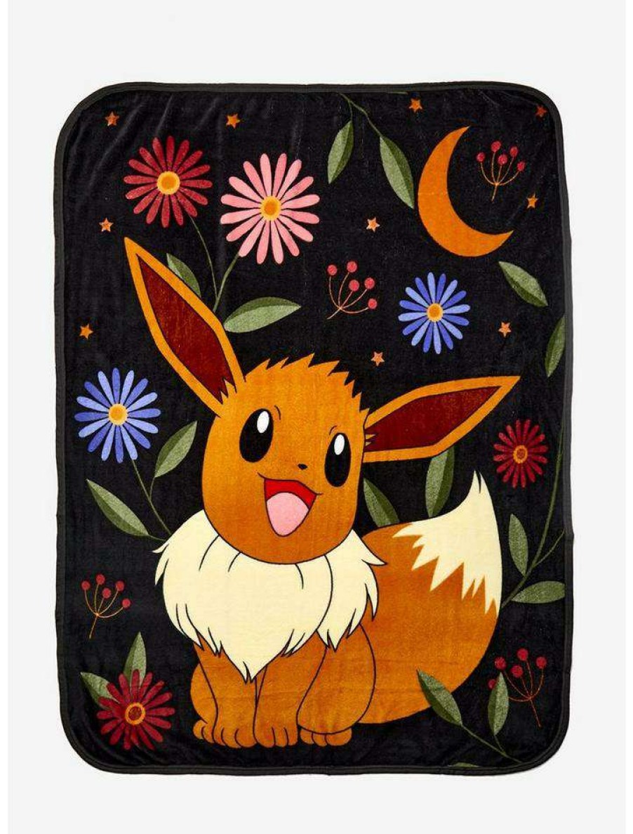 Home * | Budget Pokemon Eevee Flowers Moon Throw Blanket