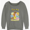 Girls * | Cheapest Pokemon Catch 'Em All Girls Slouchy Sweatshirt Gray Htr