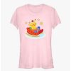 Tees * | Best Deal Pokemon Pikachu Sleigh Ride Girls T-Shirt Light Pink