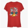 Tees * | Wholesale Pokemon Charizard Infographic Girls T-Shirt Red