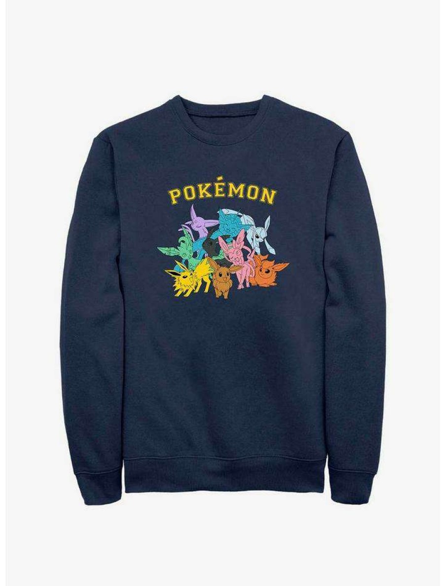 Guys * | Wholesale Pokemon Eeveelutions Sweatshirt Navy