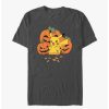 Guys * | Wholesale Pokemon Pikachu Pumpkins & Candy Corn T-Shirt Charcoal