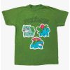 Girls * | Best Pirce Pokemon Grass Types Pigment Wash Boyfriend Fit Girls T-Shirt Multi