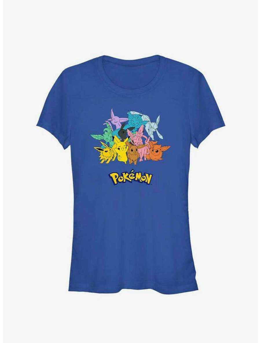 Tees * | Best Deal Pokemon Gotta Catch Eeveelutions Girls T-Shirt Royal